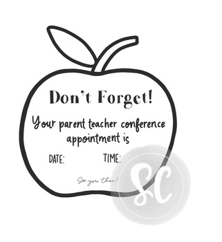 Preview of Parent Teacher Conference Reminders