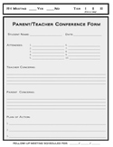 Parent/Teacher Conference/RtI Form