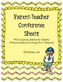 Parent Teacher Conference Sheets