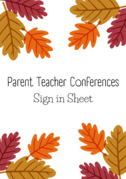 Preview of Parent Teacher Conference Sign In