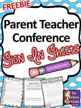 Preview of Parent Teacher Conference Sign In Sheets FREEBIE