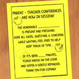 Parent Teacher Conference Sign! Post on Your Door = Functi