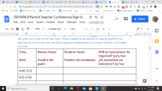 Parent-Teacher Conference Sign-Up Sheet - Google Doc - Edi