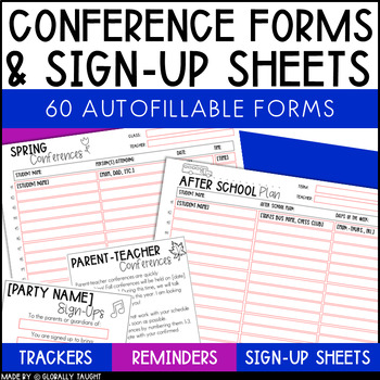 Parent-Teacher Conference Sign-Up Sheets & Party Sign-Up Sheets ...