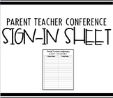 FREEBIE | Parent Teacher Conference Sign-in Sheet