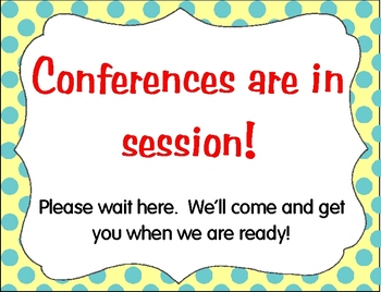 Preview of Parent-Teacher Conference Signs Freebie