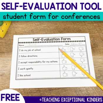 Preview of Student Self-Evaluation Form for Parent Teacher Conferences Freebie