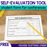 Student Self-Evaluation Form for Parent Teacher Conference