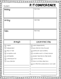 Parent Teacher Conference Student Summary Page