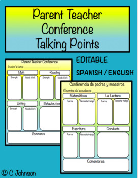 Preview of Parent Teacher Conference Talking Points
