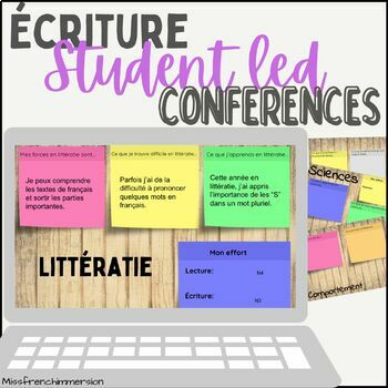 Preview of Parent Teacher Conference Template - Students Led Conference Template FRENCH