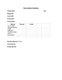 Parent Teacher Conference/Meeting Template