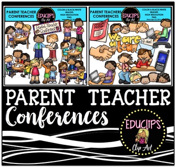 Preview of Parent Teacher Conferences Clip Art Bundle {Educlips Clipart}