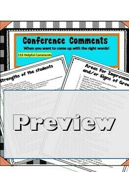Preview of Parent Teacher Conferences Comments