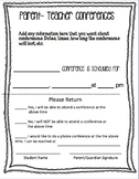 Parent-Teacher Conferences Editable Form and Time Sheet