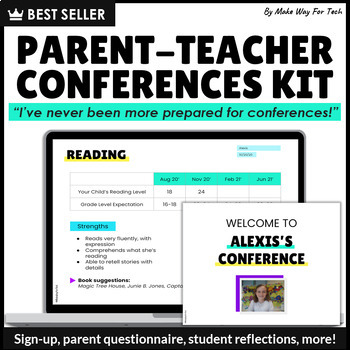 Preview of Parent Teacher Conferences Forms Editable Reminder | Sign Up Sheet | Digital