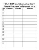 parent teacher conference sign up