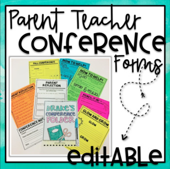 Preview of Parent Teacher Editable Conference Forms