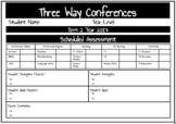 Parent Teacher Interview Sheet // Three Way Conference Sheet