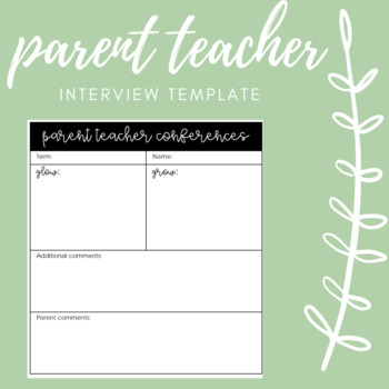 Preview of Parent Teacher Interview Template