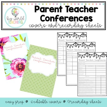 Preview of Parent Teacher Conferences/Interviews Recording Sheets and Covers