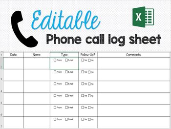Preview of Parent-Teacher Phone Call Log