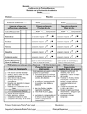 Spanish Parent/Teacher Quick Conference Form in Black & White