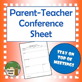 Preview of Parent-Teacher Report Card Conference Sheet