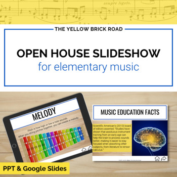 Preview of Open House Slideshow for Music - Back to School - Parent-Teacher Night