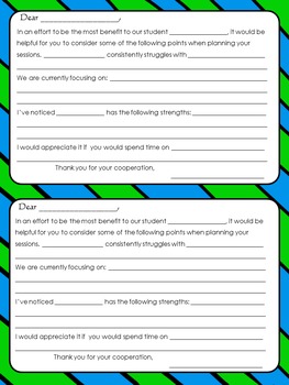 Parent Teacher Tutor Communication Forms | TpT