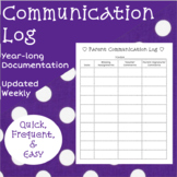 Parent Teacher Weekly Communication Log {Digital}