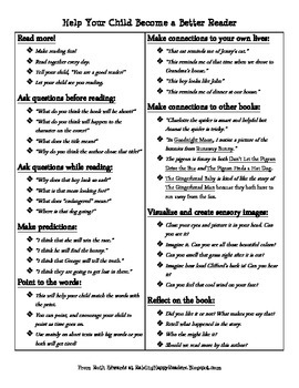 Preview of Parent Tip Sheet for Reading at Home