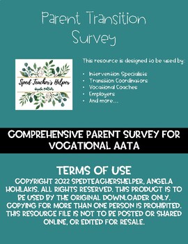Preview of Parent Transition Survey