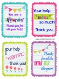 Parent Volunteer Appeciation Gift Tags / Cards