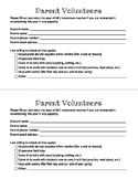 Parent Volunteer Interest Survey