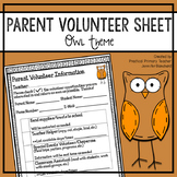 Parent Volunteer Sheet - Owl