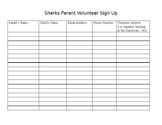 Parent Volunteer Sign-up Sheet!