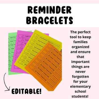 Preview of Parent and Family Reminder Bracelets