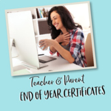 Parent and Teacher Certificates for 2020 Distance Learning