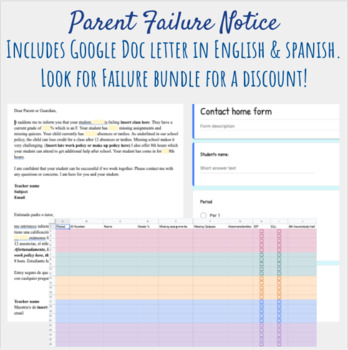 Preview of Parent failure notice letter  - Look for bundle! 
