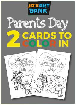 Preview of Parent's Day Color-Your-Own Cards (2 Options)