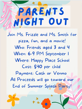 Preview of Parent's Night Out Sign Up Template-Multiple Options