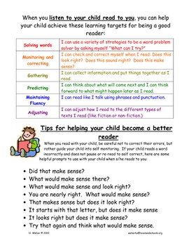 Preview of Parent support pack for reading stragegies and comprehension