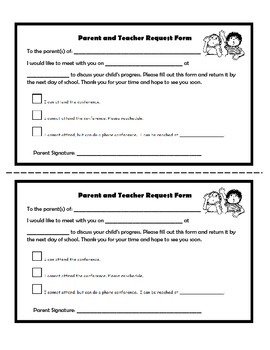 Preview of Parent teacher conference request form