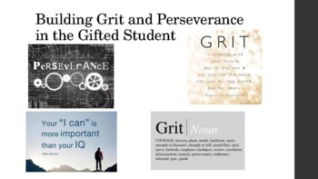 Preview of Parent workshop: Building Grit and Perseverance in the Gifted Student