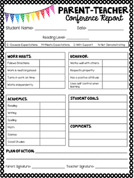 Parent-Teacher Conference Forms! Now in EDITABLE format! by Monica MeGown