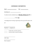 Parent/Teacher Conference Confirmation Sheet