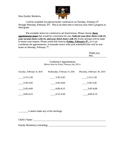 Parent/Teacher Conference Signup Sheet