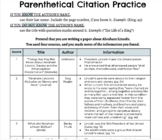 Parenthetical Citation Practice