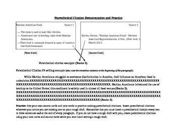 Preview of Parenthetical (In-text) Citation Demonstration AND Practice